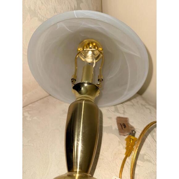 Gold Table Lamp with Frosted Glass Shade - Picture 6 of 9